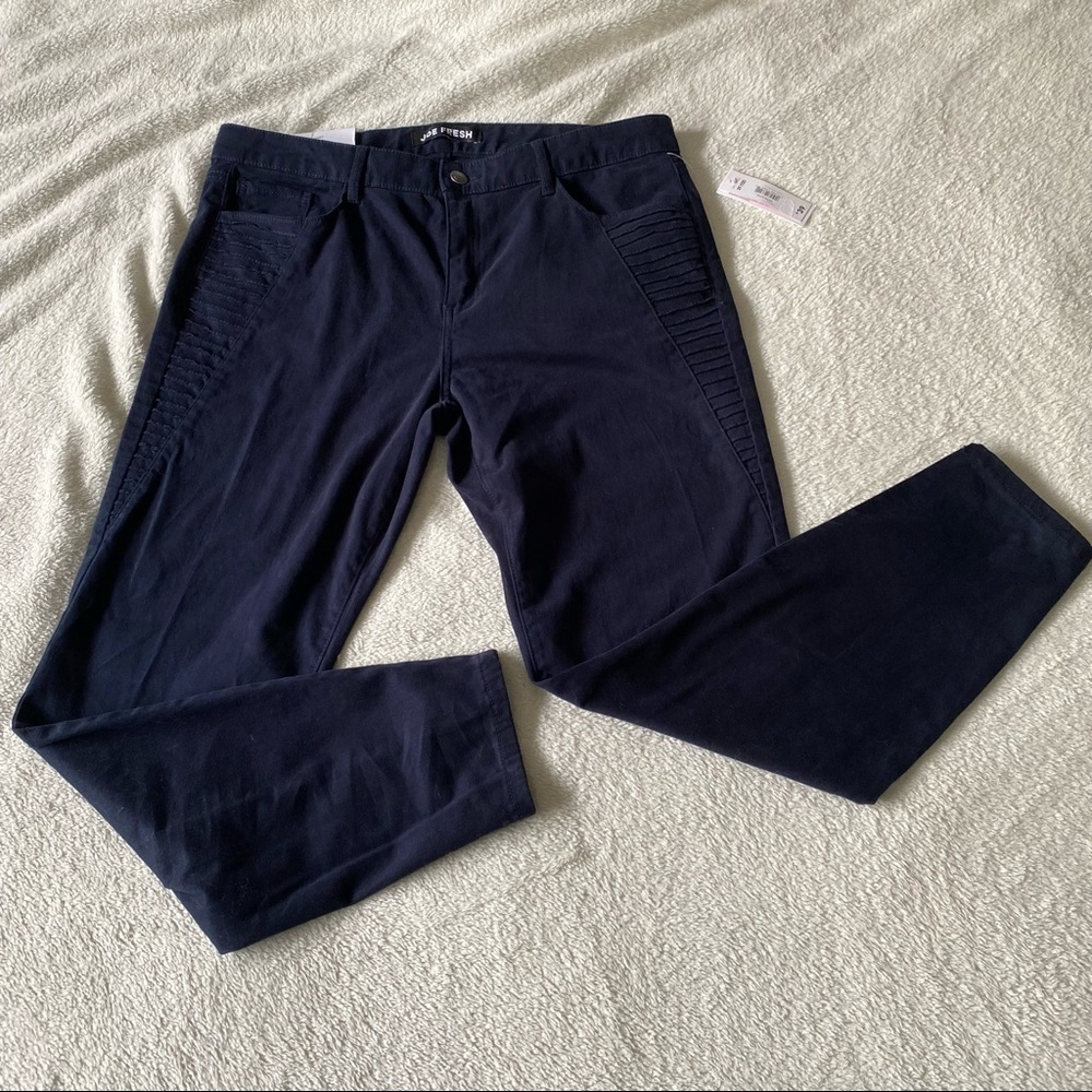 Joe Fresh Deep Navy ultra slim stretch trouser pant size 12​​​​​